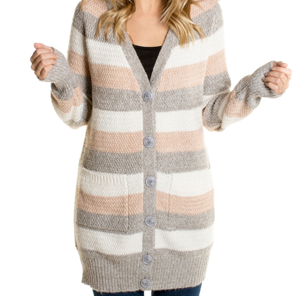 Oversized Stripe Cardigan